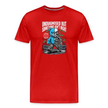 Ce n’est pas diagnostiqué, mais quelque chose ne va pas - T-shirt bio Premium Homme - rouge - Devant - Damien (186cm)
