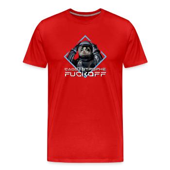 Gdasastrophe mit meiner Katze Zora - Männer Premium Bio T-Shirt - Rot - Vorne - Damien (186cm)