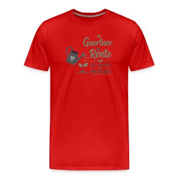 Gärtner in Rente – Gießkanne & Spruch – Geschenk - Männer Premium Bio T-Shirt - Rot - Vorne - Damien (186cm)