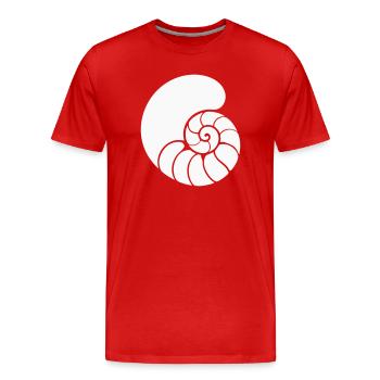 Dessin de coquillage en spirale de mer - T-shirt bio Premium Homme - rouge - Devant - Damien (186cm)
