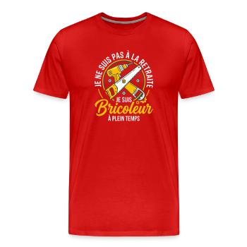 Retraite Bricoleur À Plein Temps Cadeau Humour - T-shirt bio Premium Homme - rouge - Devant - Damien (186cm)