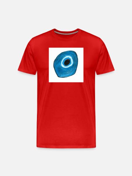 Blue eye in a circle shape - Men's Premium Organic T-Shirt - red