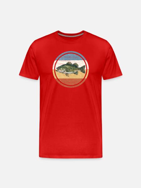 Bass in a retro circle - Men's Premium Organic T-Shirt - red