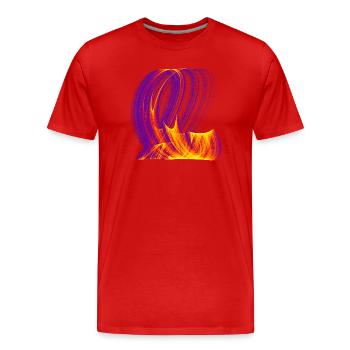Chemins de Braise du Chaos – Attracteur Étrange - T-shirt bio Premium Homme - rouge - Devant - Damien (186cm)