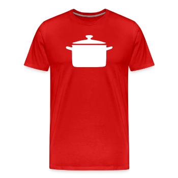 Cooking Pot Cooking Pot Gift Cook Cook - Men's Premium Organic T-Shirt - red - Front - Damien (186cm)