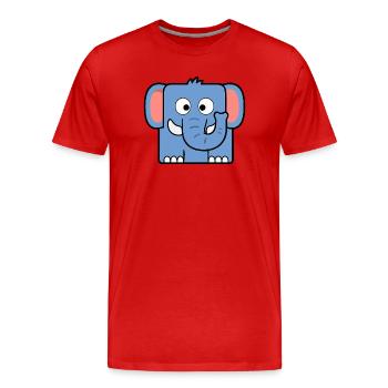 Elephant - Men's Premium Organic T-Shirt - red - Front - Damien (186cm)