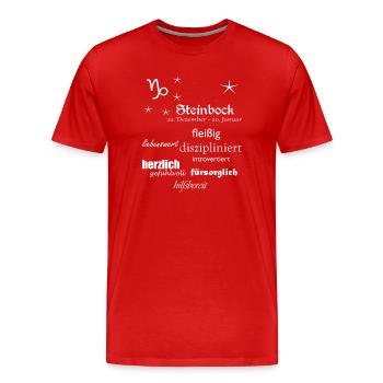 Steinbock_Sternzeichen - Männer Premium Bio T-Shirt - Rot - Vorne - Damien (186cm)