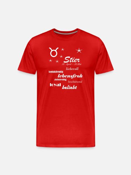 Stier_Sternzeichen - Männer Premium Bio T-Shirt - Rot