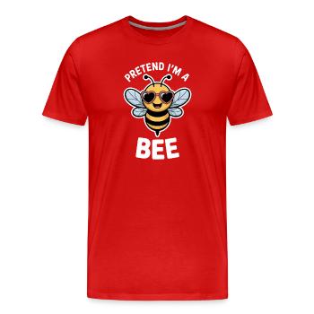 Paroles des abeilles, drôle d’abeille, cadeau drôle d’abeille - T-shirt bio Premium Homme - rouge - Devant - Damien (186cm)