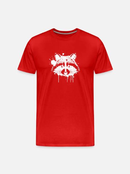 Raccoon Splash Graffiti - Men's Premium Organic T-Shirt - red