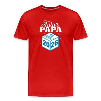 Daddy-to-be 2026 Loading In Progress Gift - Men's Premium Organic T-Shirt - red - Front - Damien (186cm)