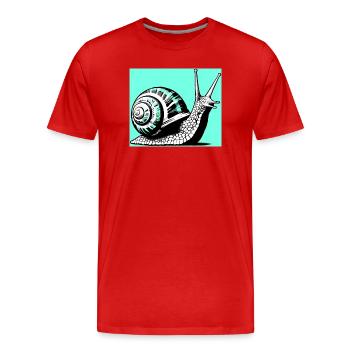 Escargot - T-shirt bio Premium Homme - rouge - Devant - Damien (186cm)
