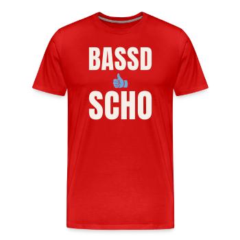 Bassd scho - Bavarois qui dit pouce levé - T-shirt bio Premium Homme - rouge - Devant - Damien (186cm)