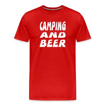 Camping - Männer Premium Bio T-Shirt - Rot - Vorne - Damien (186cm)