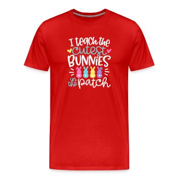 Ich bringe den süßesten Kaninchen im Feld bei. - Männer Premium Bio T-Shirt - Rot - Vorne - Damien (186cm)