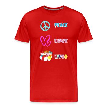 Bingo - Männer Premium Bio T-Shirt - Rot - Vorne - Damien (186cm)