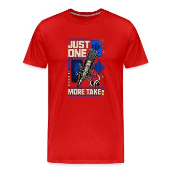 JUST ONE MORE TAKE - T-shirt bio Premium Homme - rouge - Devant - Damien (186cm)