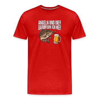 Karpfen Angeln Und Bier - Männer Premium Bio T-Shirt - Rot - Vorne - Damien (186cm)