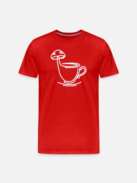 Tea Coffee Mushroom - Men's Premium Organic T-Shirt - red