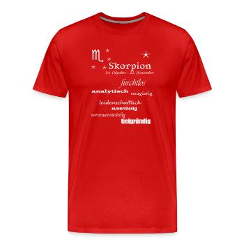 Skorpion_Sternzeichen - Männer Premium Bio T-Shirt - Rot - Vorne - Damien (186cm)