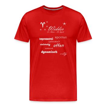 Widder_Sternzeichen - Männer Premium Bio T-Shirt - Rot - Vorne - Damien (186cm)