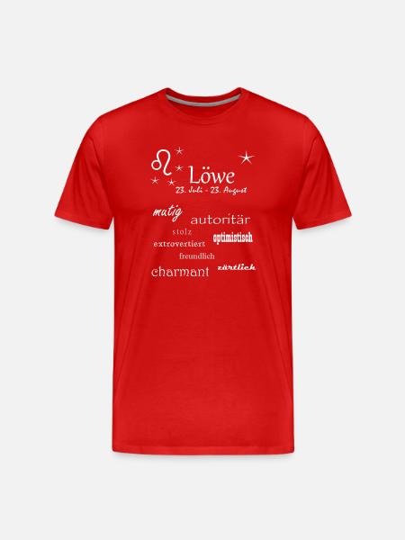 Löwe_Sternzeichen - Männer Premium Bio T-Shirt - Rot