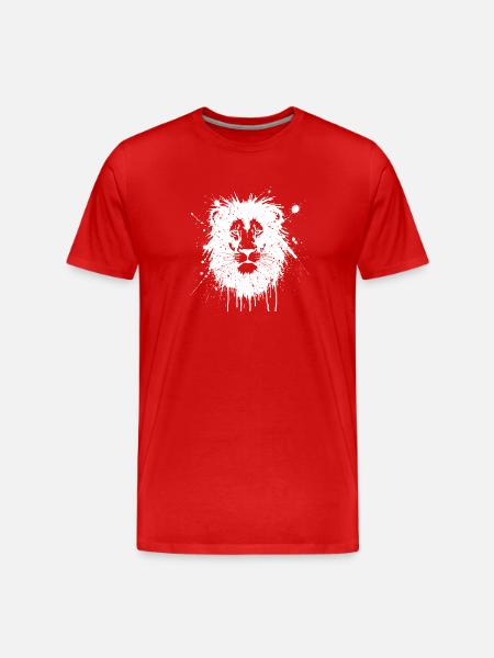 White splashed lion - Men's Premium Organic T-Shirt - red