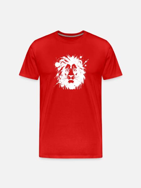 White splash lion - Men's Premium Organic T-Shirt - red
