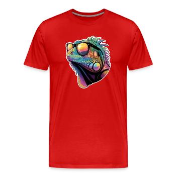 Iguanas Sayings Iguanas Funny Iguanas Gift - Men's Premium Organic T-Shirt - red - Front - Damien (186cm)