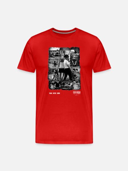 Crew - White - Men's Premium Organic T-Shirt - red