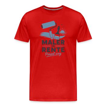 Maler in Rente – Pinsel weg & Farbrolle Grafik - Männer Premium Bio T-Shirt - Rot - Vorne - Damien (186cm)