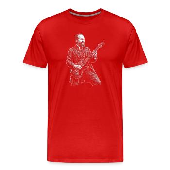 James A Guitar - Men's Premium Organic T-Shirt - red - Front - Damien (186cm)