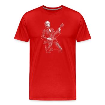 John Tyler Guitar - Men's Premium Organic T-Shirt - red - Front - Damien (186cm)