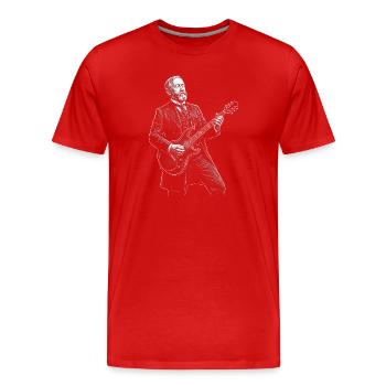 Benjamin Harrison Guitare - T-shirt bio Premium Homme - rouge - Devant - Damien (186cm)