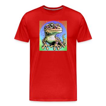 Gecko - Men's Premium Organic T-Shirt - red - Front - Damien (186cm)