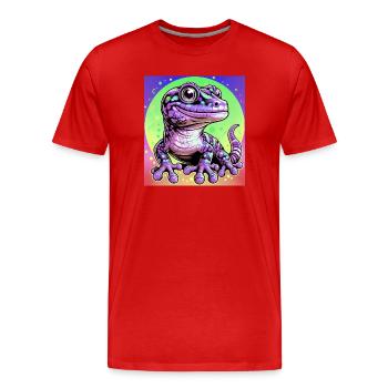 Gecko - Männer Premium Bio T-Shirt - Rot - Vorne - Damien (186cm)