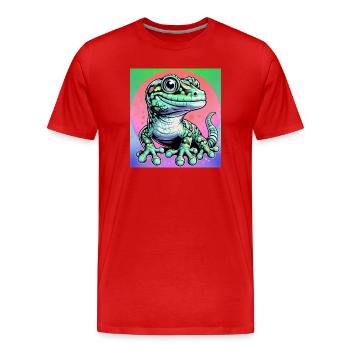 Gecko - Männer Premium Bio T-Shirt - Rot - Vorne - Damien (186cm)