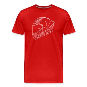 Weis Helmet - Men's Premium Organic T-Shirt - red - Front - Damien (186cm)