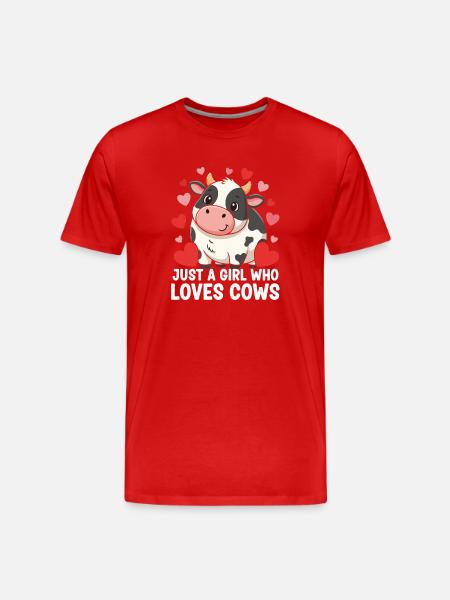 Kuhliebe Mädchen & Kühe - Männer Premium Bio T-Shirt - Rot