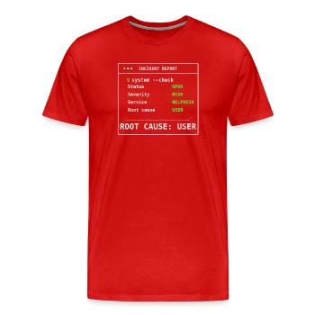 System Check Incident Report IT Humor Gift - Men's Premium Organic T-Shirt - red - Front - Damien (186cm)