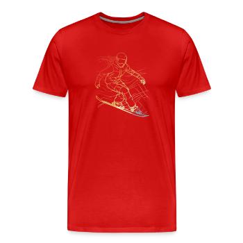 Vintage Snowboarding Mädchen - Männer Premium Bio T-Shirt - Rot - Vorne - Damien (186cm)