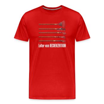 Rechenzentrum Design Gartengeräte Rechen Leiter - Männer Premium Bio T-Shirt - Rot - Vorne - Damien (186cm)