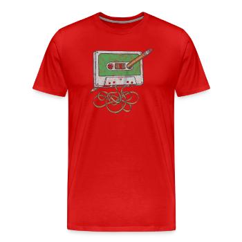 Cassettes Chaos Tape Art - T-shirt bio Premium Homme - rouge - Devant - Damien (186cm)
