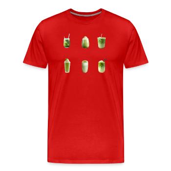 Matcha Getränkekunst Kollektion - Männer Premium Bio T-Shirt - Rot - Vorne - Damien (186cm)