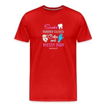 dentist - Men's Premium Organic T-Shirt - red - Front - Damien (186cm)