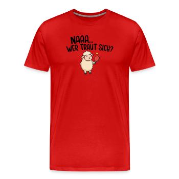 Na wer traut sich Tischtennis - Männer Premium Bio T-Shirt - Rot - Vorne - Damien (186cm)
