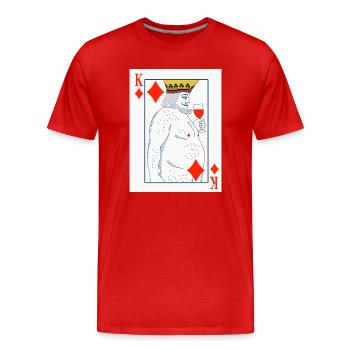 Karo König – Lustige Spielkarte - Männer Premium Bio T-Shirt - Rot - Vorne - Damien (186cm)