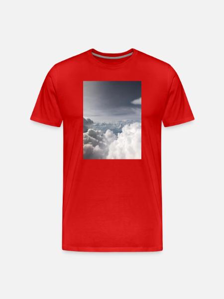 Cloudy Sky Dream Landscape - Men's Premium Organic T-Shirt - red
