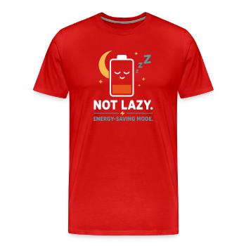 Pas un T-shirt paresseux en mode économie d’énergie - T-shirt bio Premium Homme - rouge - Devant - Damien (186cm)