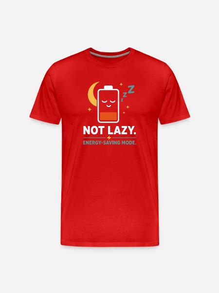 Not Lazy Energy Saving Mode Tee - Men's Premium Organic T-Shirt - red